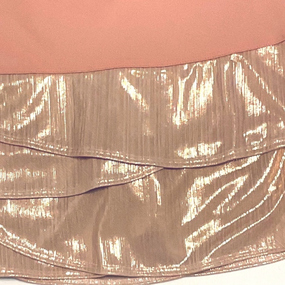 Lucky in love women's pink metallic tennis skirt skort tiered ruffle s - Picture 5 of 9